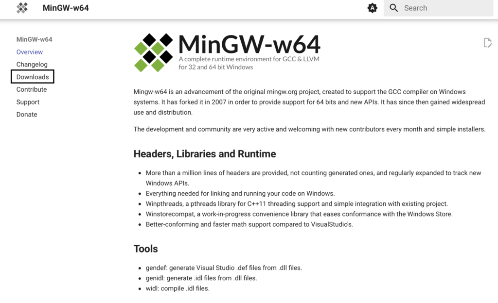 MinGW-w64インストールの説明